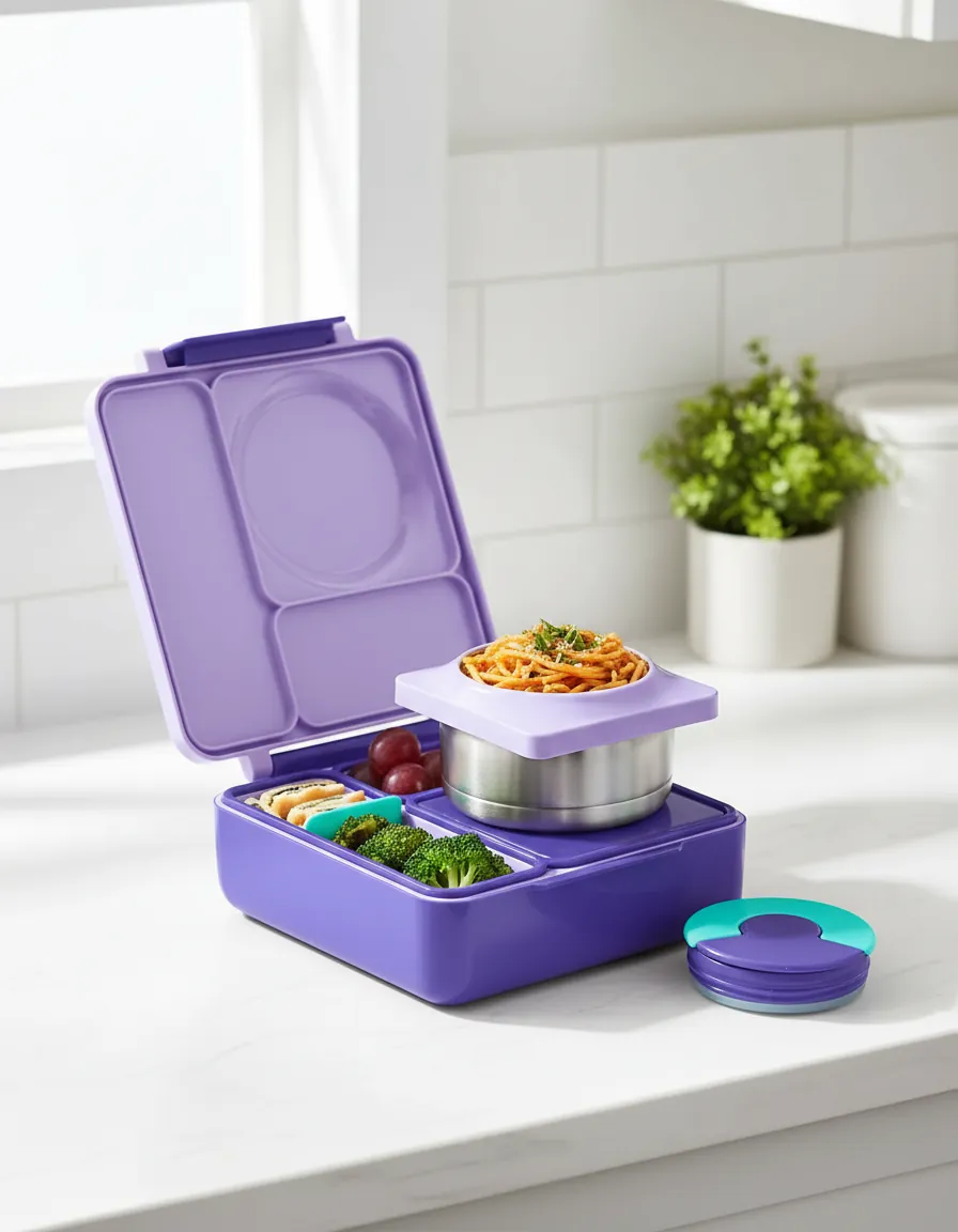 Person enjoying hot meal from Bento Box hours after packing it