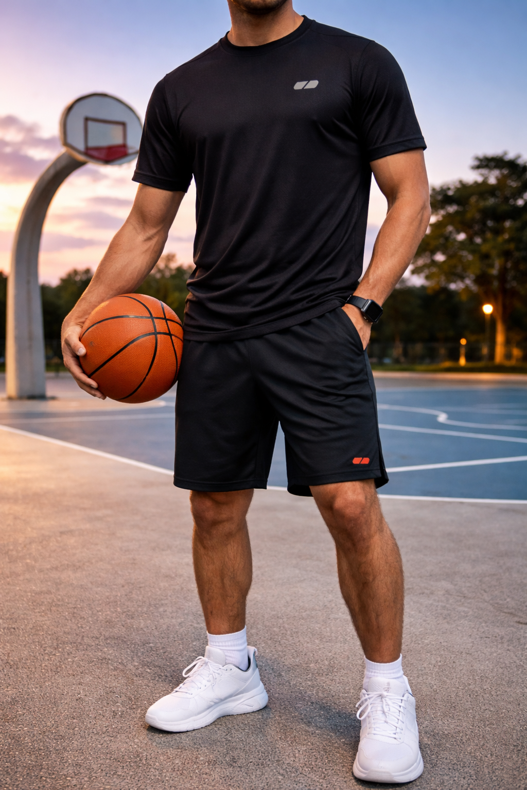 10 PM Noir + 10 AM Flash Black T-Flo Shorts