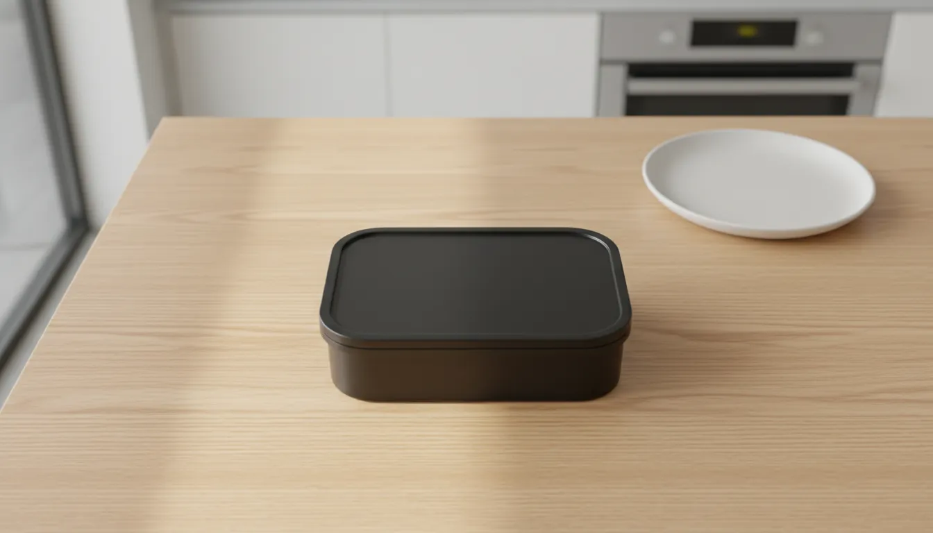 Person with disappointing cold lunch