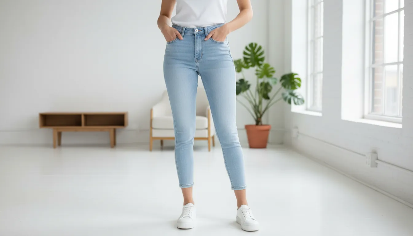 Lifestyle shot of woman confidently walking away from camera