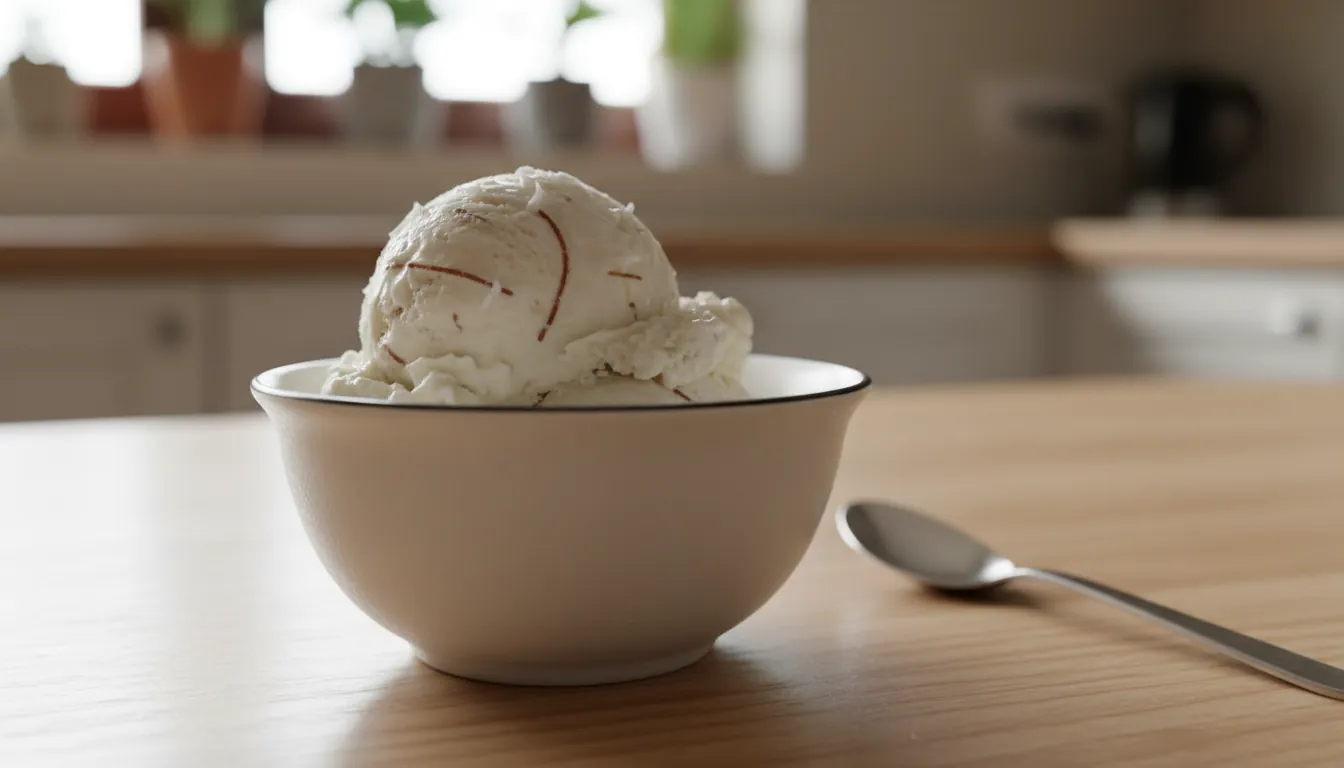 Tender Coconut Ice Cream texture close-up