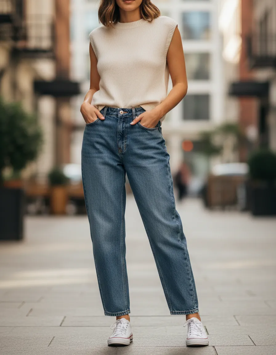 Full length jeans detail
