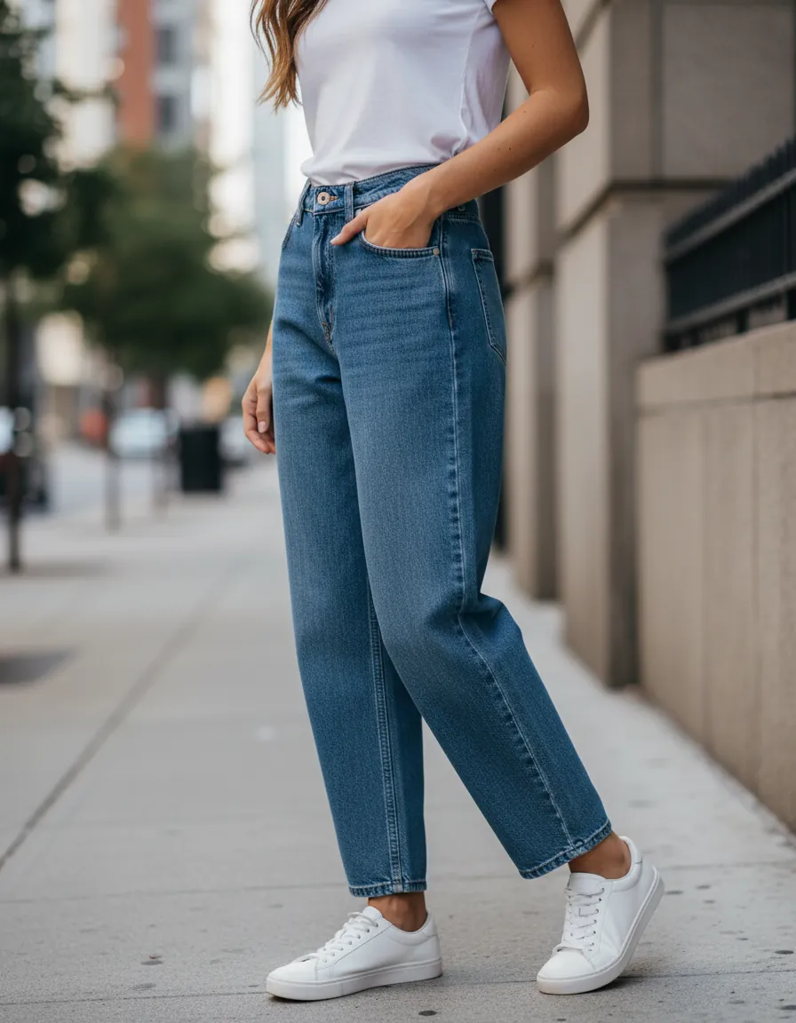 Cropped tee outfit