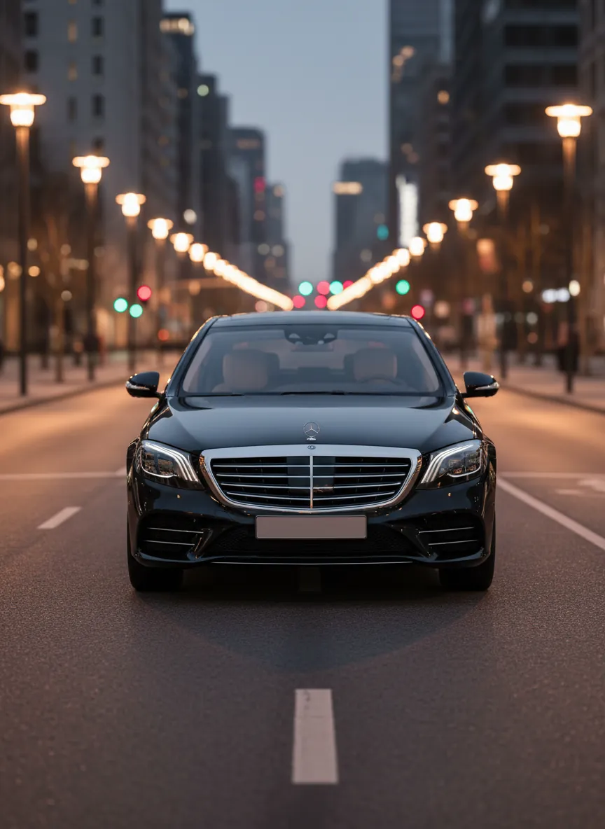 Mercedes-Benz S-Class in luxury travel setting
