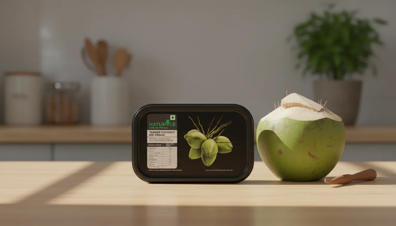 Flat lay of ice cream ingredients