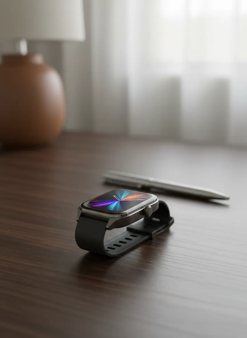 Close-up of AMOLED display and watch face