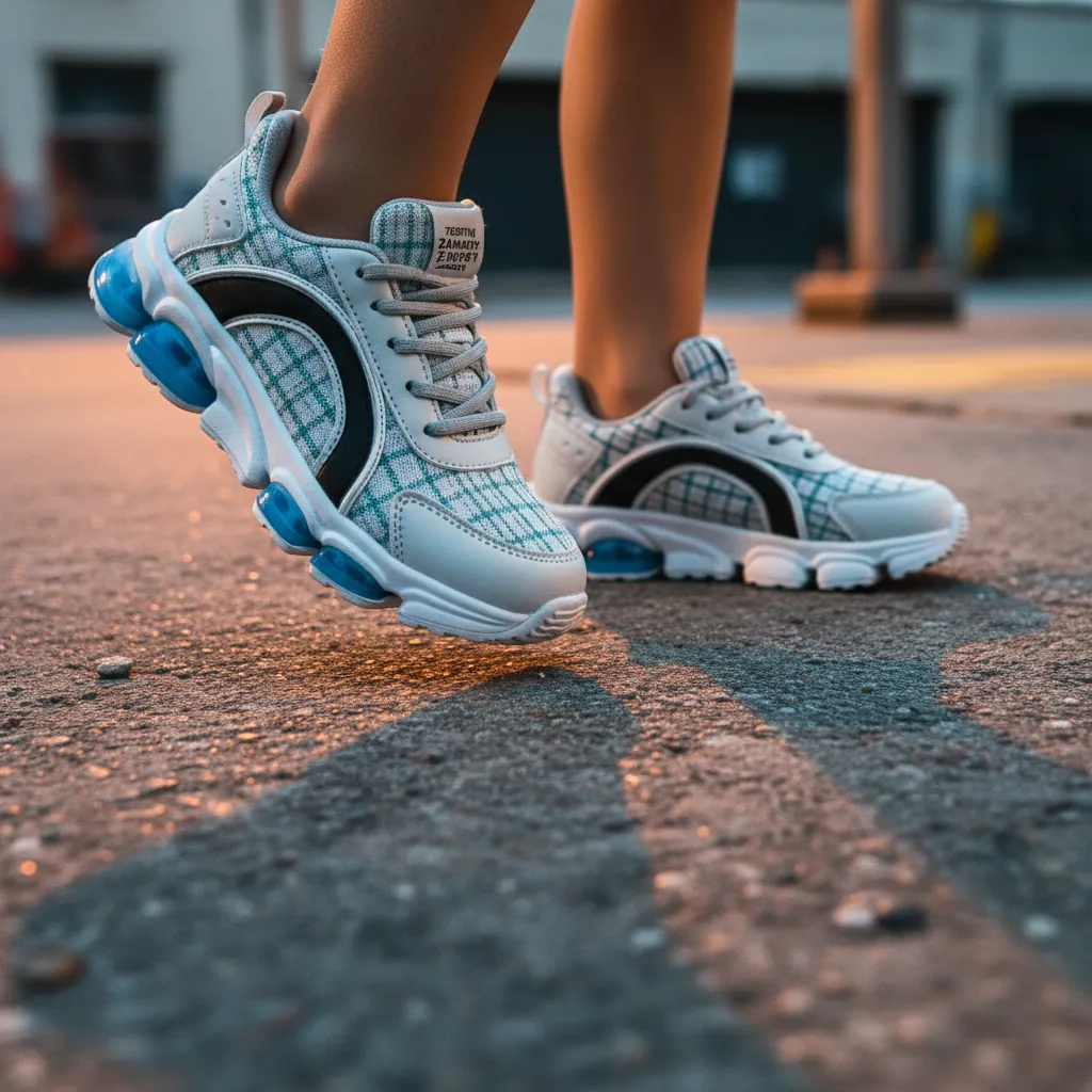 Zanopy shoes on athletics track during training session