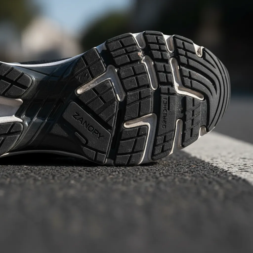 Person walking in evening wearing Zanopy shoes