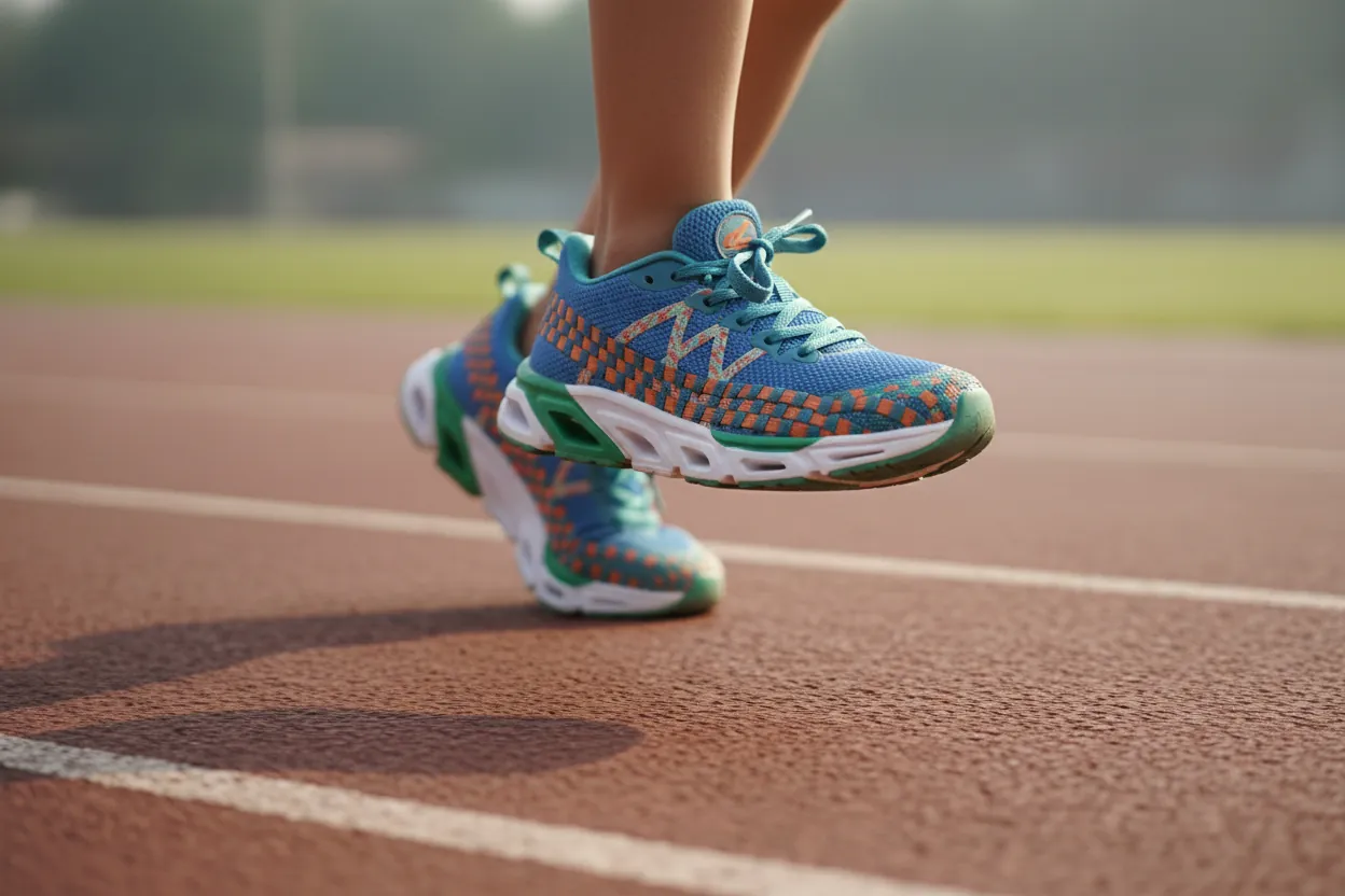 Zanopy Check 1 sports shoe in dynamic running pose