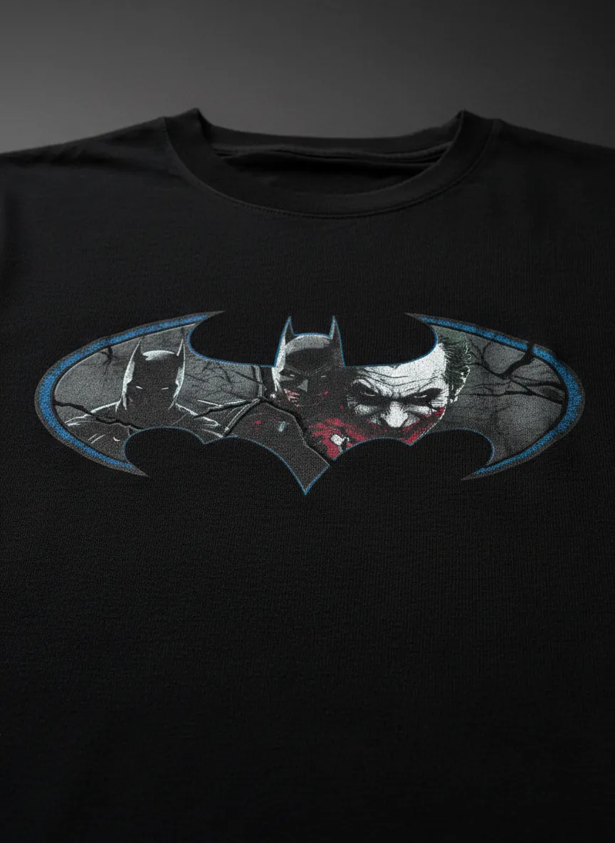 Men's Black Dark Knight Graphic Printed T-Shirt
