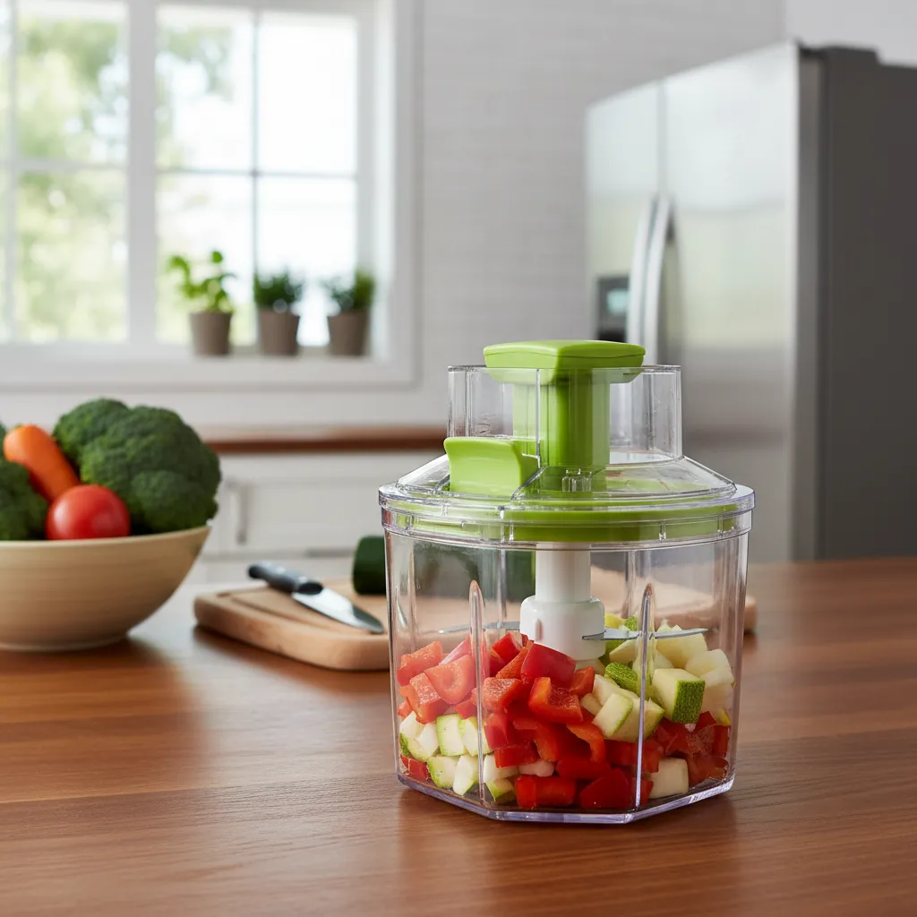 Front view of vegetable chopper