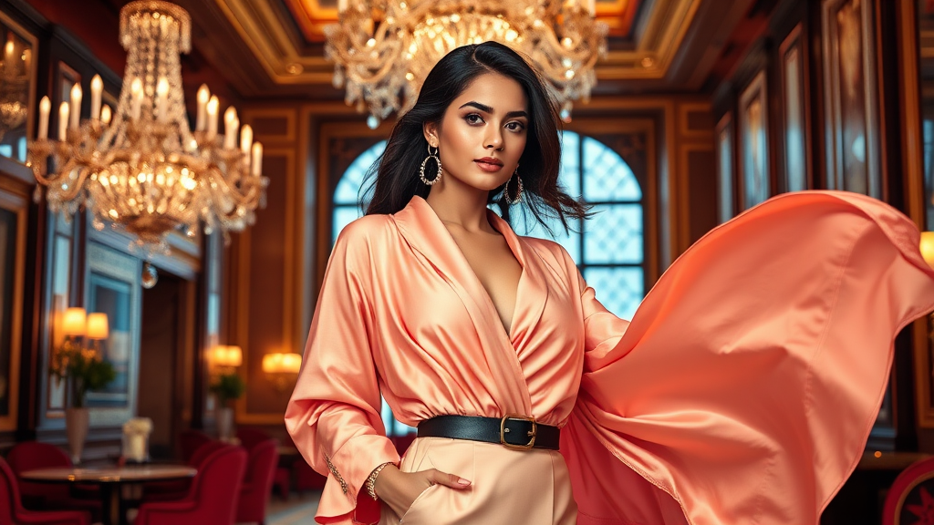 Elegant women wearing luxury ethnic wear in sophisticated setting