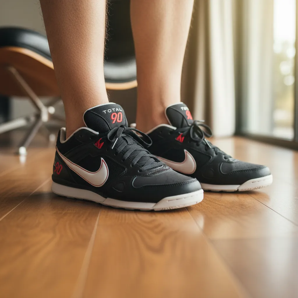 Nike Total 90 Premium material quality close-up showing leather texture and stitching