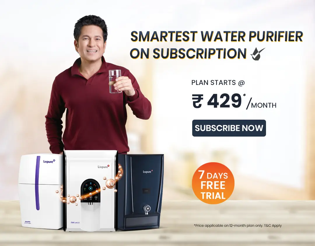 Livpure 12 Water Purifier - Smart Subscription Model
