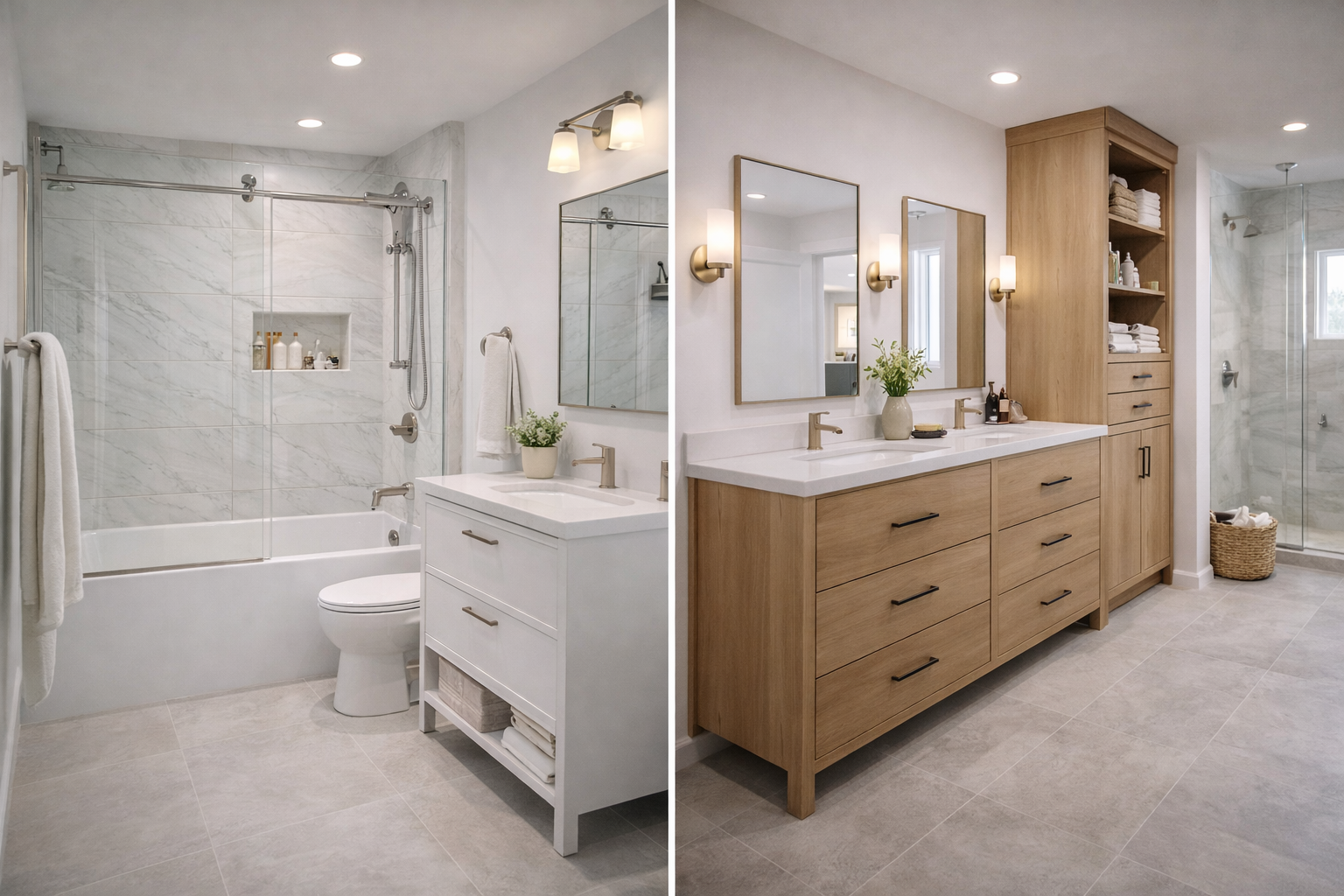 Luxury bathroom with spa shower enclosure