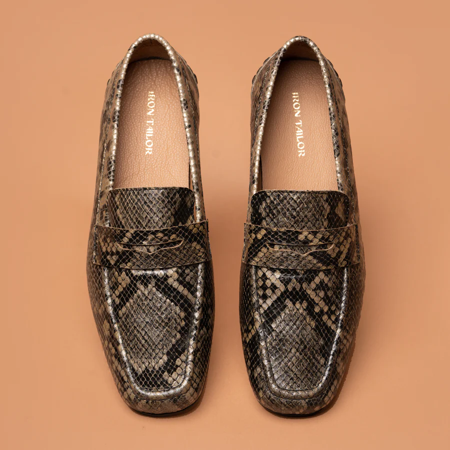 Python Print Loafer - Premium Leather Shoes