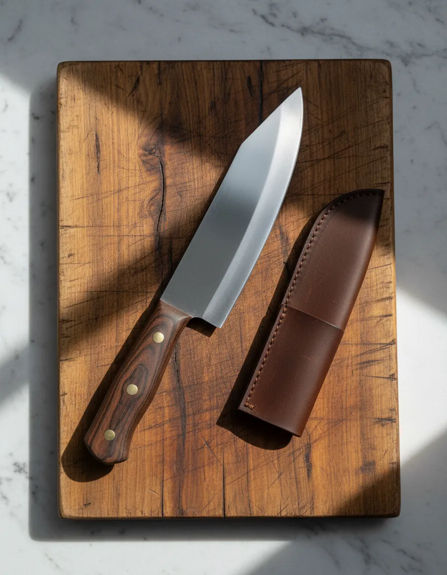 Professional chef using precision bone cutting knife in elegant kitchen