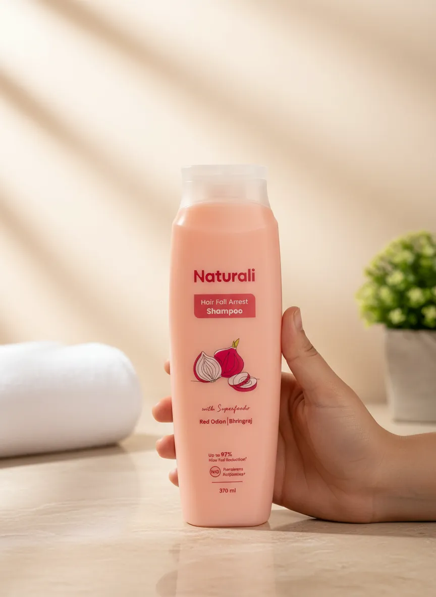 Naturali Hair Fall Arrest Shampoo with Onion and Bhringraj